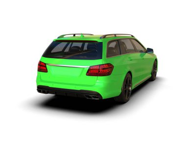 Modern araba beyaz arka planda izole edilmiş. 3d oluşturma