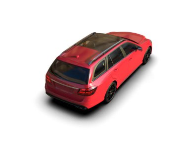 Modern araba beyaz arka planda izole edilmiş. 3d oluşturma