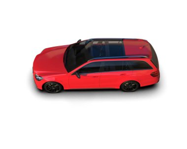 Modern araba beyaz arka planda izole edilmiş. 3d oluşturma