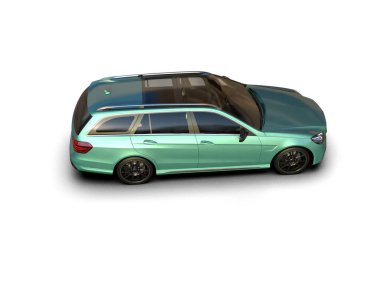 Modern araba beyaz arka planda izole edilmiş. 3d oluşturma