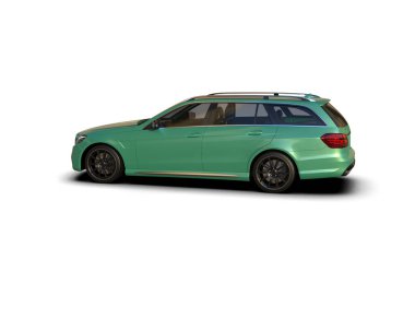 Modern araba beyaz arka planda izole edilmiş. 3d oluşturma