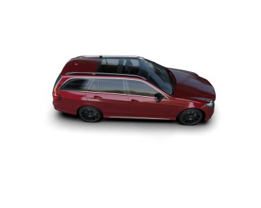 Modern araba beyaz arka planda izole edilmiş. 3d oluşturma