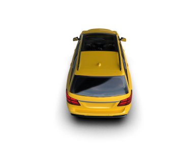 Modern araba beyaz arka planda izole edilmiş. 3d oluşturma