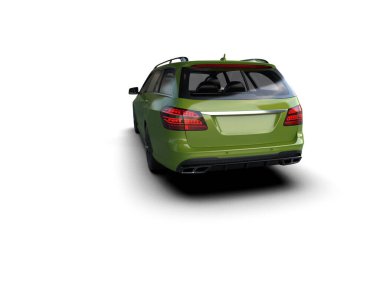 Modern araba beyaz arka planda izole edilmiş. 3d oluşturma