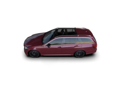 Modern araba beyaz arka planda izole edilmiş. 3d oluşturma