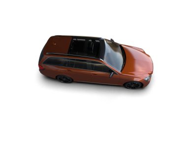 Modern araba beyaz arka planda izole edilmiş. 3d oluşturma