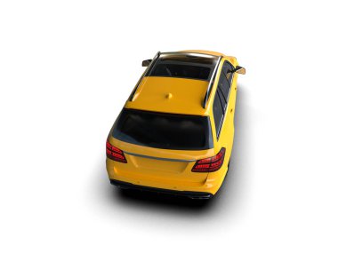 Modern araba beyaz arka planda izole edilmiş. 3d oluşturma