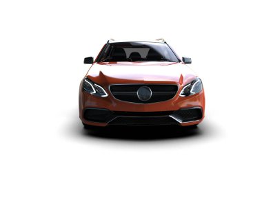 Modern araba beyaz arka planda izole edilmiş. 3d oluşturma