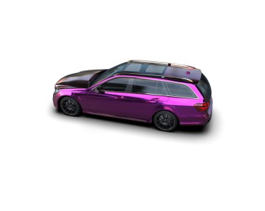 Modern araba beyaz arka planda izole edilmiş. 3d resimleme