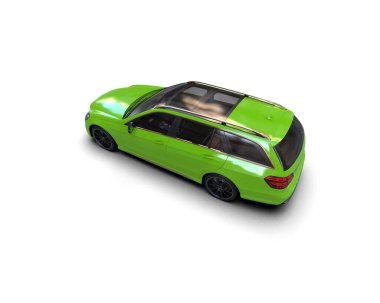 Modern araba beyaz arka planda izole edilmiş. 3d resimleme