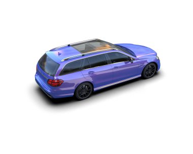 Modern araba beyaz arka planda izole edilmiş. 3d resimleme