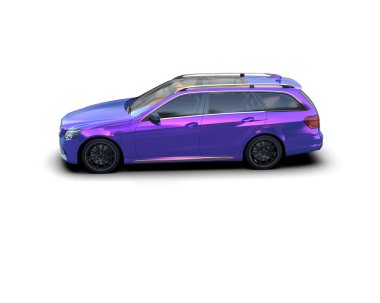 Modern araba beyaz arka planda izole edilmiş. 3d resimleme