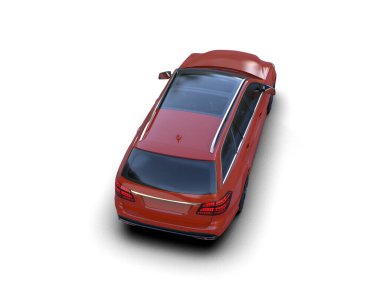 Modern araba beyaz arka planda izole edilmiş. 3d resimleme