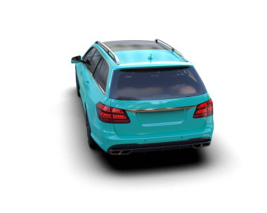 Modern araba beyaz arka planda izole edilmiş. 3d resimleme