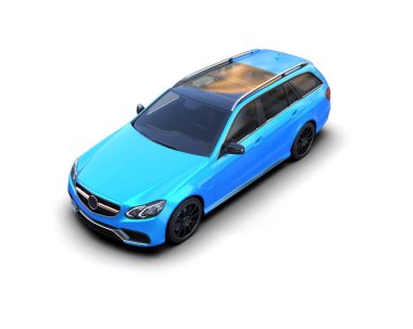 Modern araba beyaz arka planda izole edilmiş. 3d resimleme