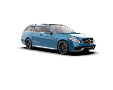 Modern araba beyaz arka planda izole edilmiş. 3d resimleme