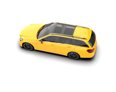 Modern araba beyaz arka planda izole edilmiş. 3d resimleme