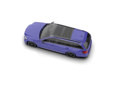 Modern araba beyaz arka planda izole edilmiş. 3d resimleme