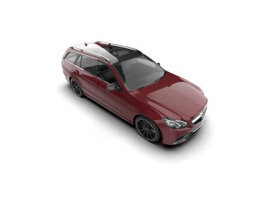 Modern araba beyaz arka planda izole edilmiş. 3d resimleme