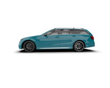 Modern araba beyaz arka planda izole edilmiş. 3d resimleme