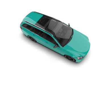 Modern araba beyaz arka planda izole edilmiş. 3d resimleme