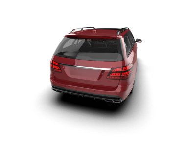 Modern araba beyaz arka planda izole edilmiş. 3d resimleme