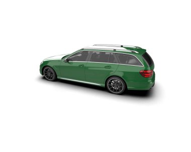 Modern araba beyaz arka planda izole edilmiş. 3d resimleme