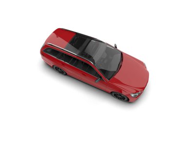 Modern araba beyaz arka planda izole edilmiş. 3d resimleme