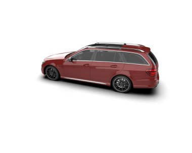 Modern araba beyaz arka planda izole edilmiş. 3d resimleme