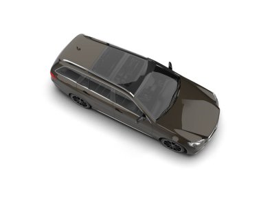 Modern araba beyaz arka planda izole edilmiş. 3d resimleme