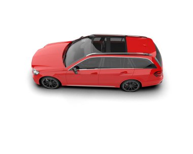 Modern araba beyaz arka planda izole edilmiş. 3d resimleme