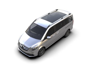 Üç boyutlu illüstrasyon. Modern araba beyaz arkaplanda izole edildi. 