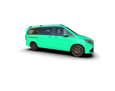 Modern araba beyaz arka planda izole edilmiş. 3d resimleme