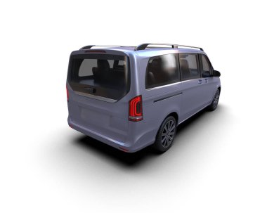 Modern araba beyaz arka planda izole edilmiş. 3d resimleme