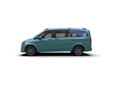 Modern araba beyaz arka planda izole edilmiş. 3d resimleme