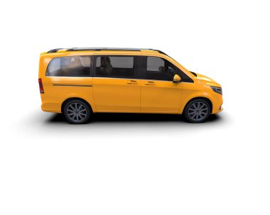 Modern araba beyaz arka planda izole edilmiş. 3d resimleme