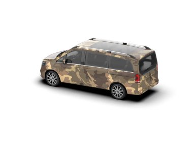 Modern araba beyaz arka planda izole edilmiş. 3d resimleme