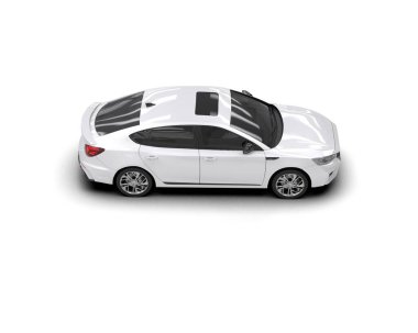 Modern araba beyaz arka planda izole edilmiş. 3d resimleme