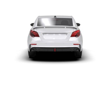 Modern araba beyaz arka planda izole edilmiş. 3d resimleme