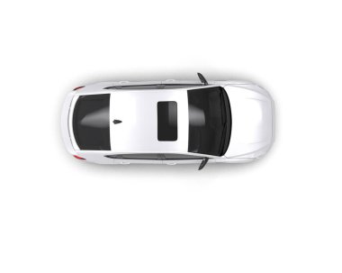 Modern araba beyaz arka planda izole edilmiş. 3d resimleme