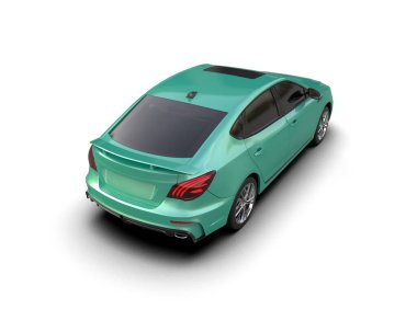 Modern araba beyaz arka planda izole edilmiş. 3d resimleme