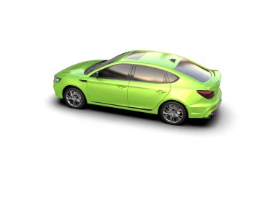 Modern araba beyaz arka planda izole edilmiş. 3d resimleme