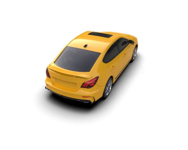 Modern araba beyaz arka planda izole edilmiş. 3d resimleme