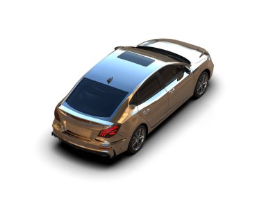 Modern araba beyaz arka planda izole edilmiş. 3d resimleme