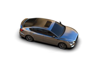 Modern araba beyaz arka planda izole edilmiş. 3d resimleme