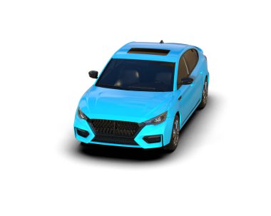 Modern araba beyaz arka planda izole edilmiş. 3d resimleme