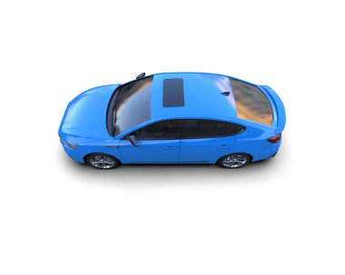 Modern araba beyaz arka planda izole edilmiş. 3d resimleme