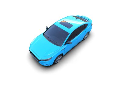 Modern araba beyaz arka planda izole edilmiş. 3d resimleme
