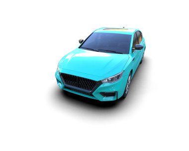 Modern araba beyaz arka planda izole edilmiş. 3d resimleme