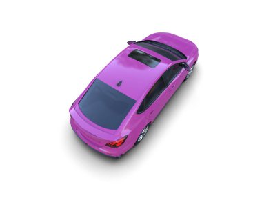 Modern araba beyaz arka planda izole edilmiş. 3d resimleme